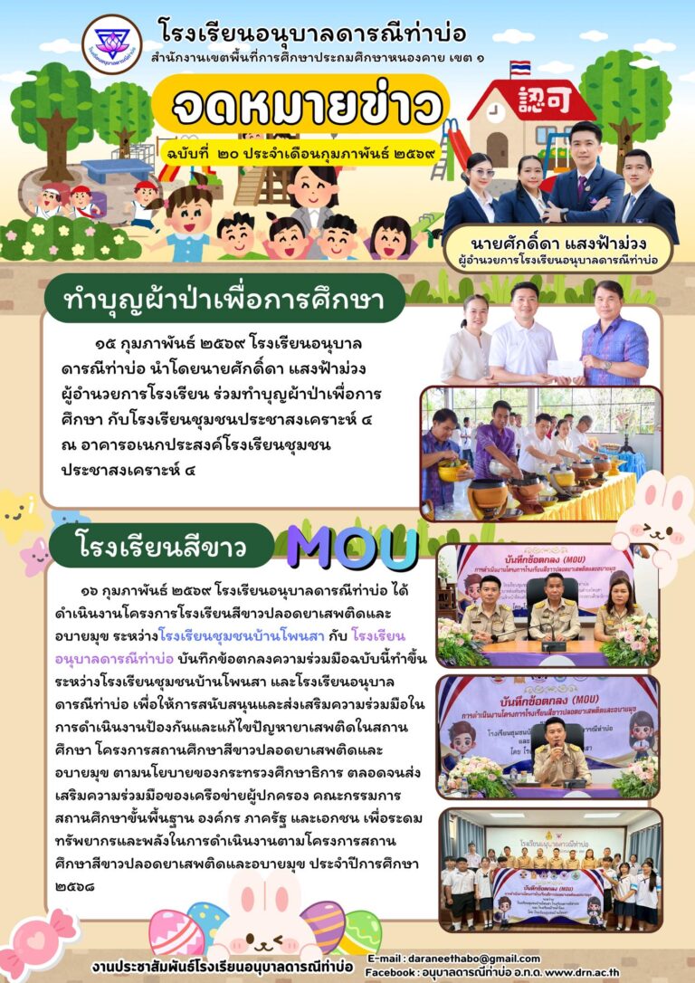 จดหมายข่าวประจำเดือน กุมภาพันธ์ 2569 ฉบับที่ 20